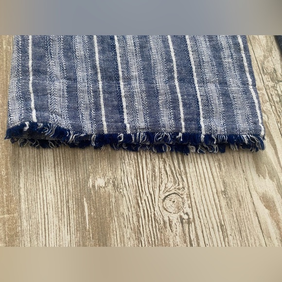 Anthropologie Cloth & Stone navy blue linen striped jumpsuit S - Picture 4 of 6